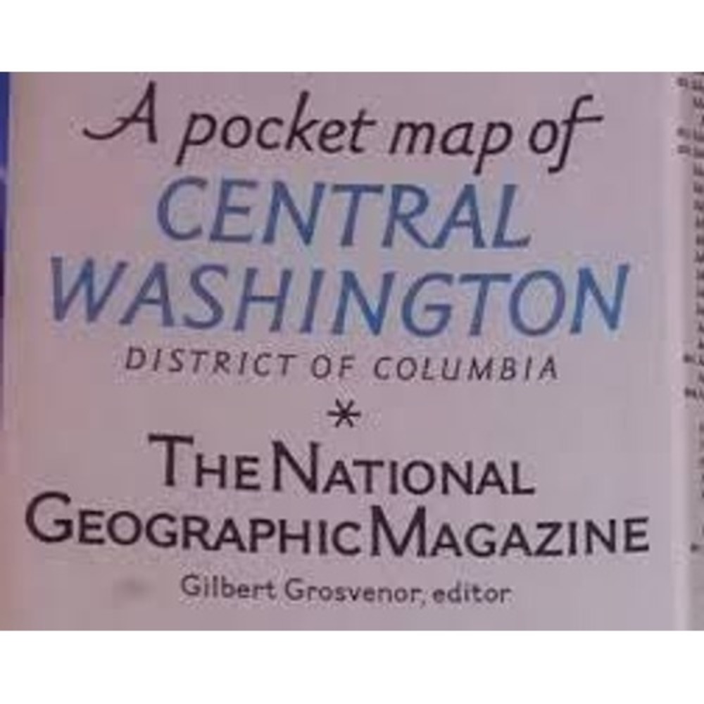 1948 Vintage National Geographic‎ Map of Central Washington D.C.